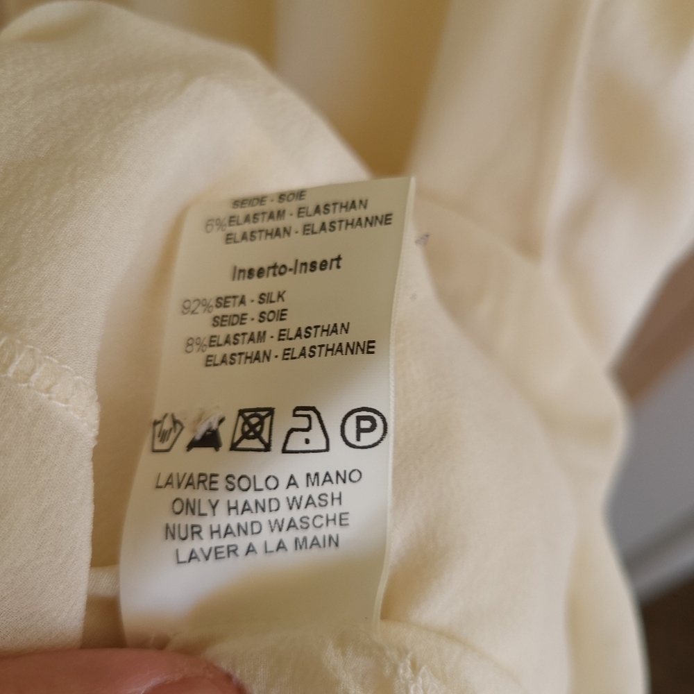 Silk Cream Chemise Dress with Lightweight Fabric under - Picture 6 of 12